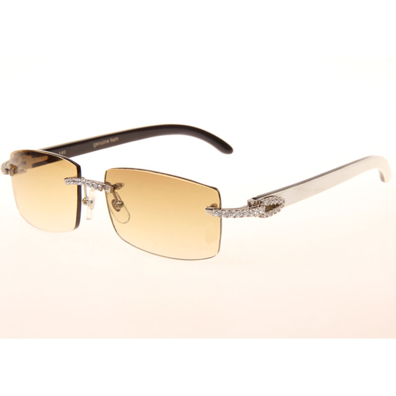 Cartier  3524012 Black And White Buffalo Big Lens Sunglasses In  Silver - DesignerGu