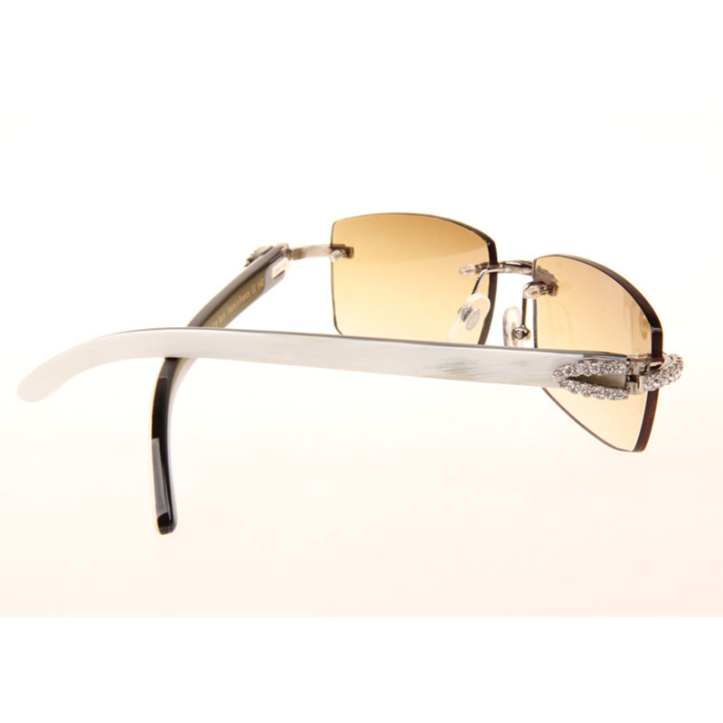 Cartier  3524012 Black And White Buffalo Big Lens Sunglasses In  Silver - DesignerGu