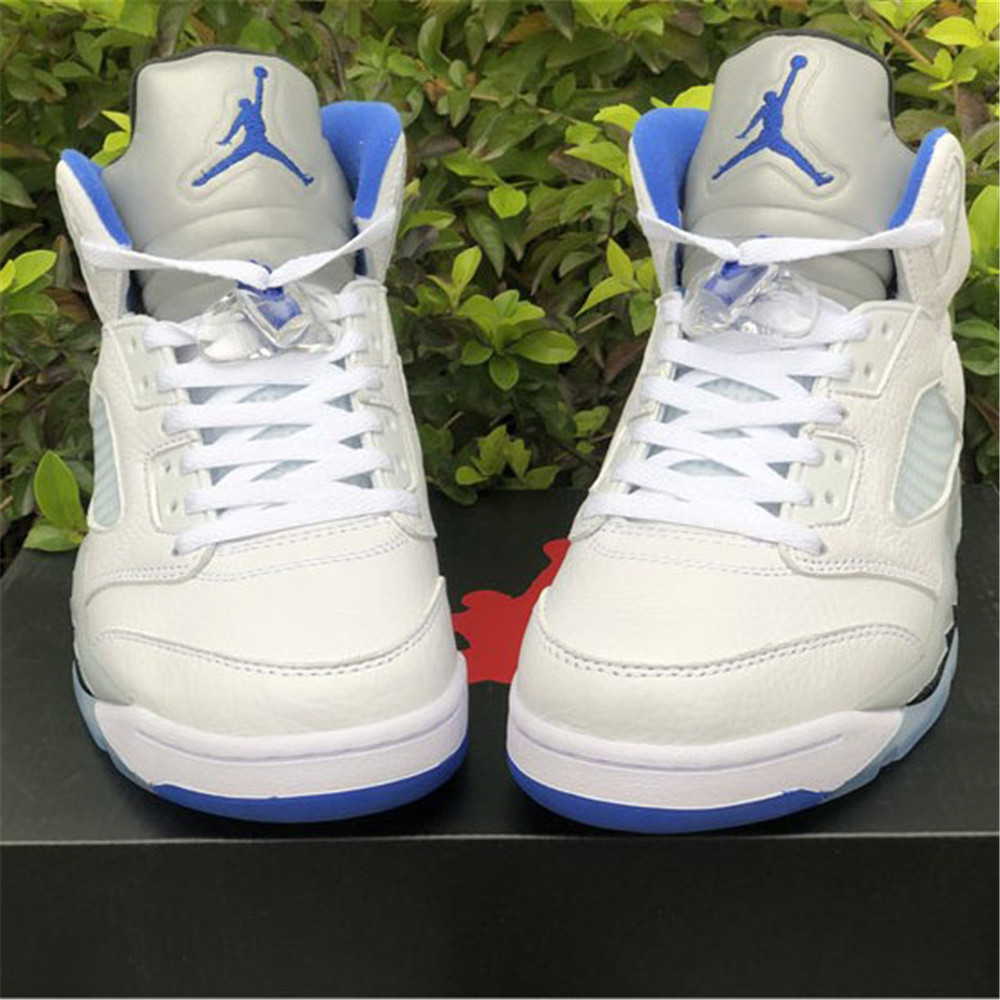 Air Jordan 5“Stealth 2.0” White And Blue Sneaker - DesignerGu