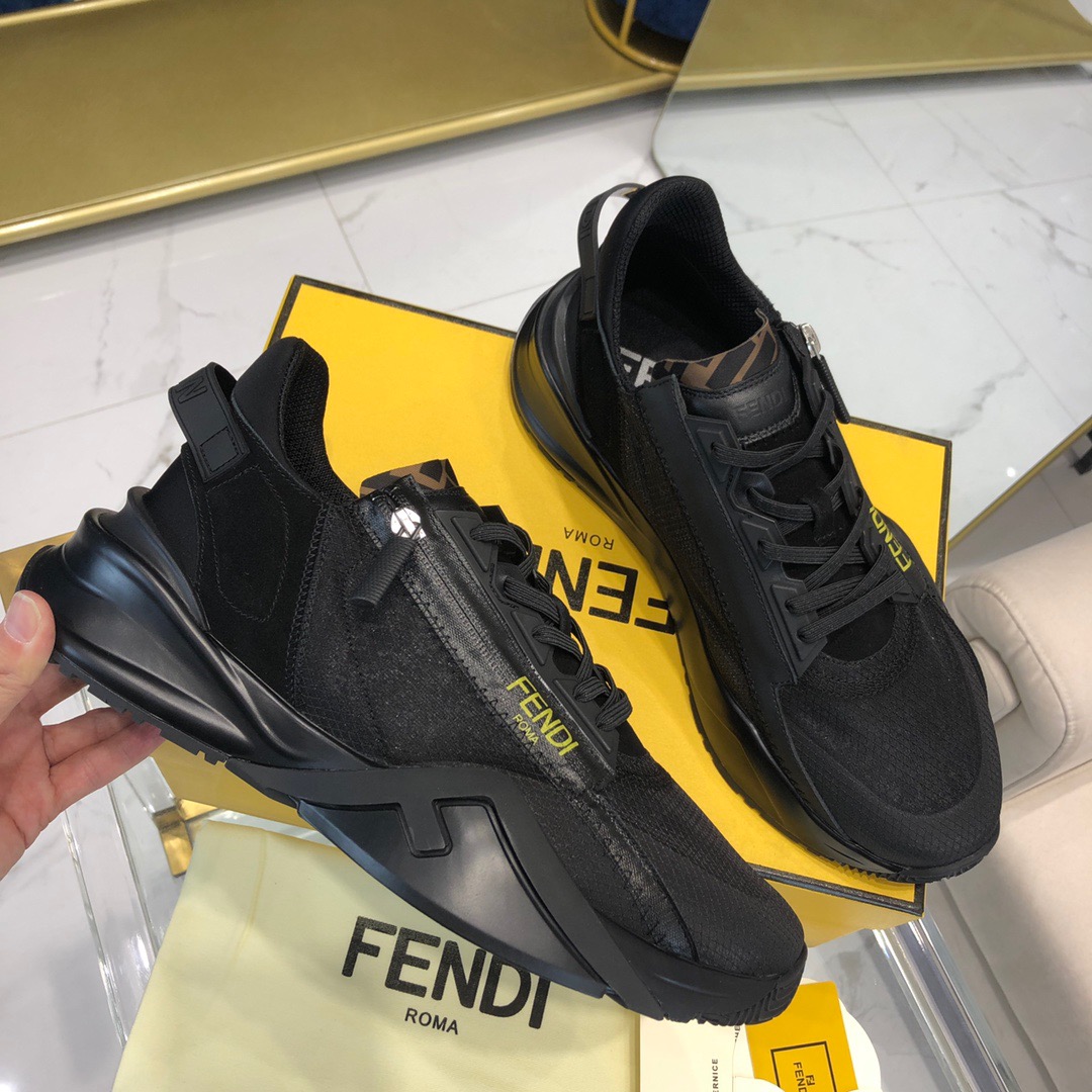 Fendi Black Nylon Low Tops Sneaker - DesignerGu