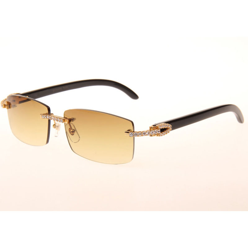 Cartier 3524012 Black Buffalo Big Lens Sunglasses In  Gold - DesignerGu