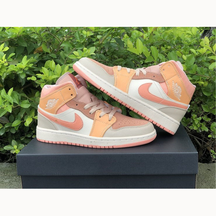 Jordan  Pink Orange Stitching Air  1 Mid - DesignerGu