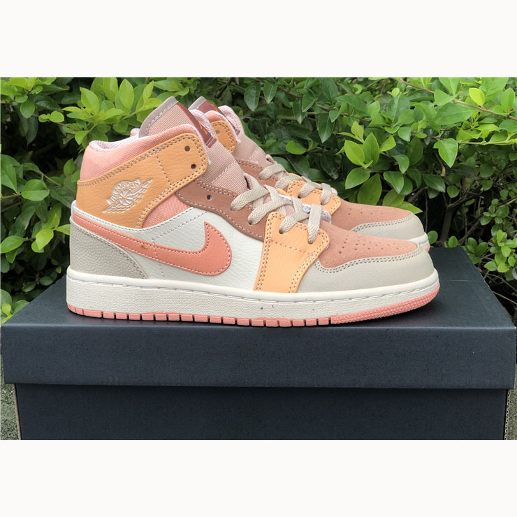 Jordan  Pink Orange Stitching Air  1 Mid - DesignerGu