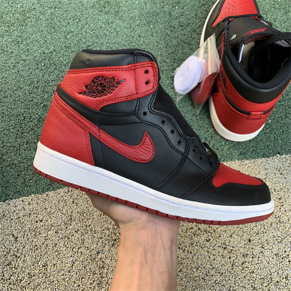 Jordan AJ 1 OG Banned Red Black Sneaker 555088-001 - DesignerGu