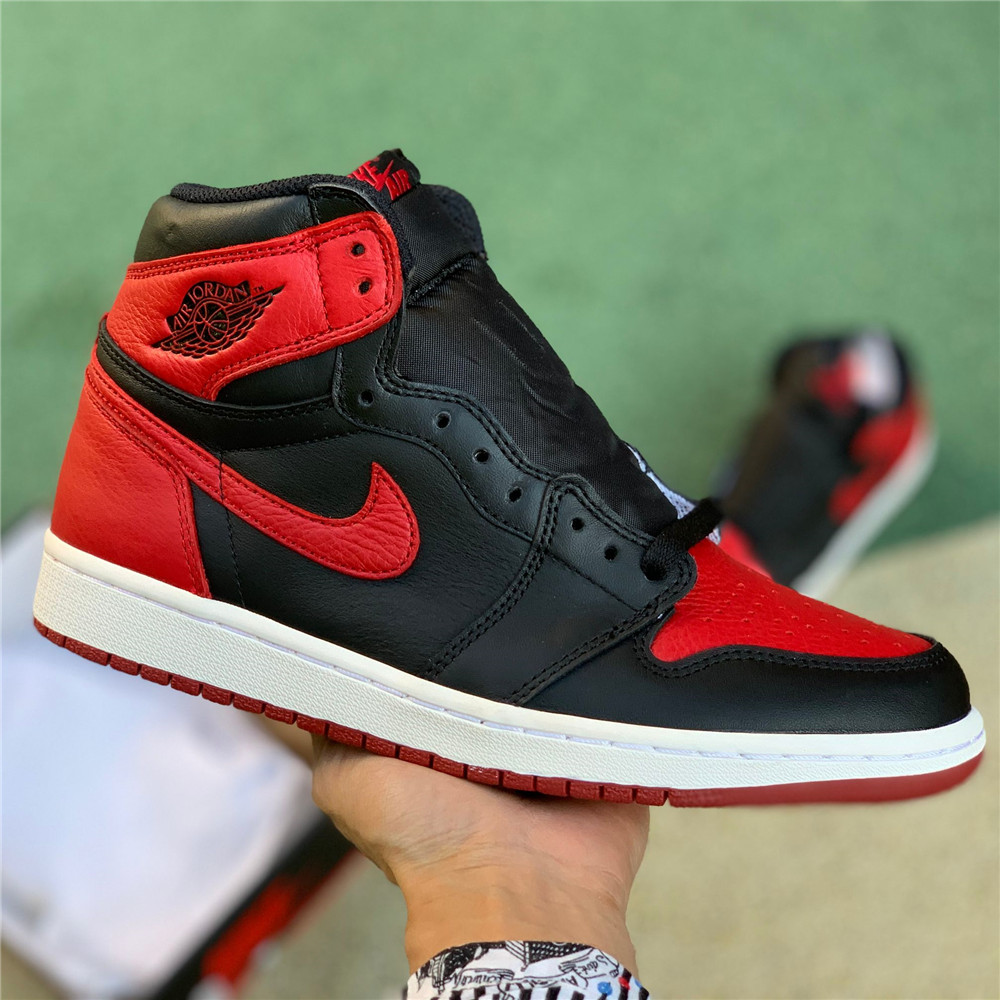 Jordan AJ 1 OG Banned Red Black Sneaker 555088-001 - DesignerGu