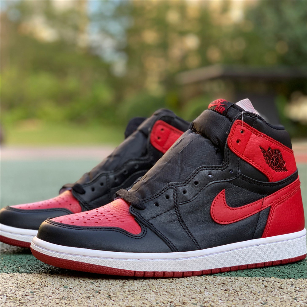 Jordan AJ 1 OG Banned Red Black Sneaker 555088-001 - DesignerGu