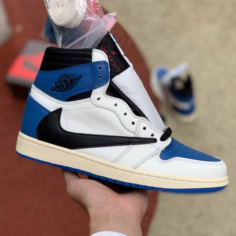 Jordan Travis Scott X Fragment X AJ1 High OG SP “Military Blue” - DesignerGu