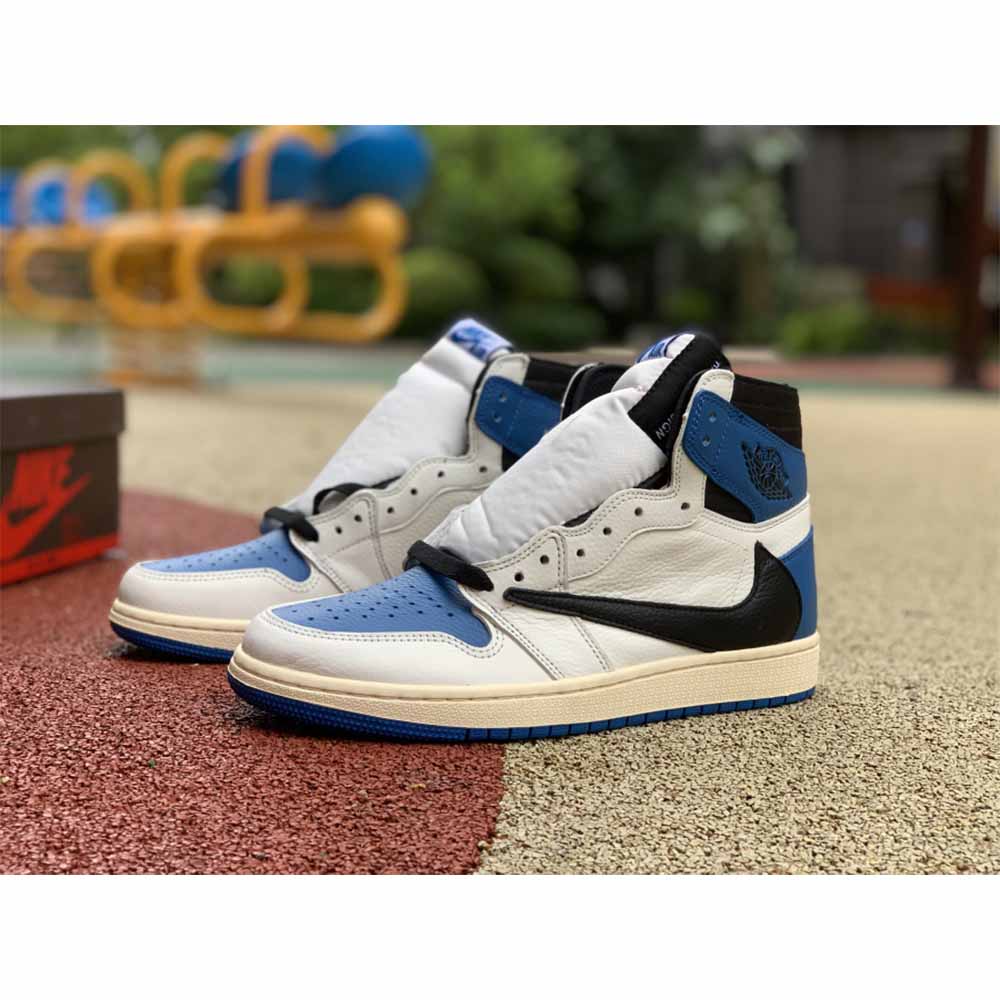 Jordan Travis Scott X Fragment X AJ1 High OG SP “Military Blue” - DesignerGu