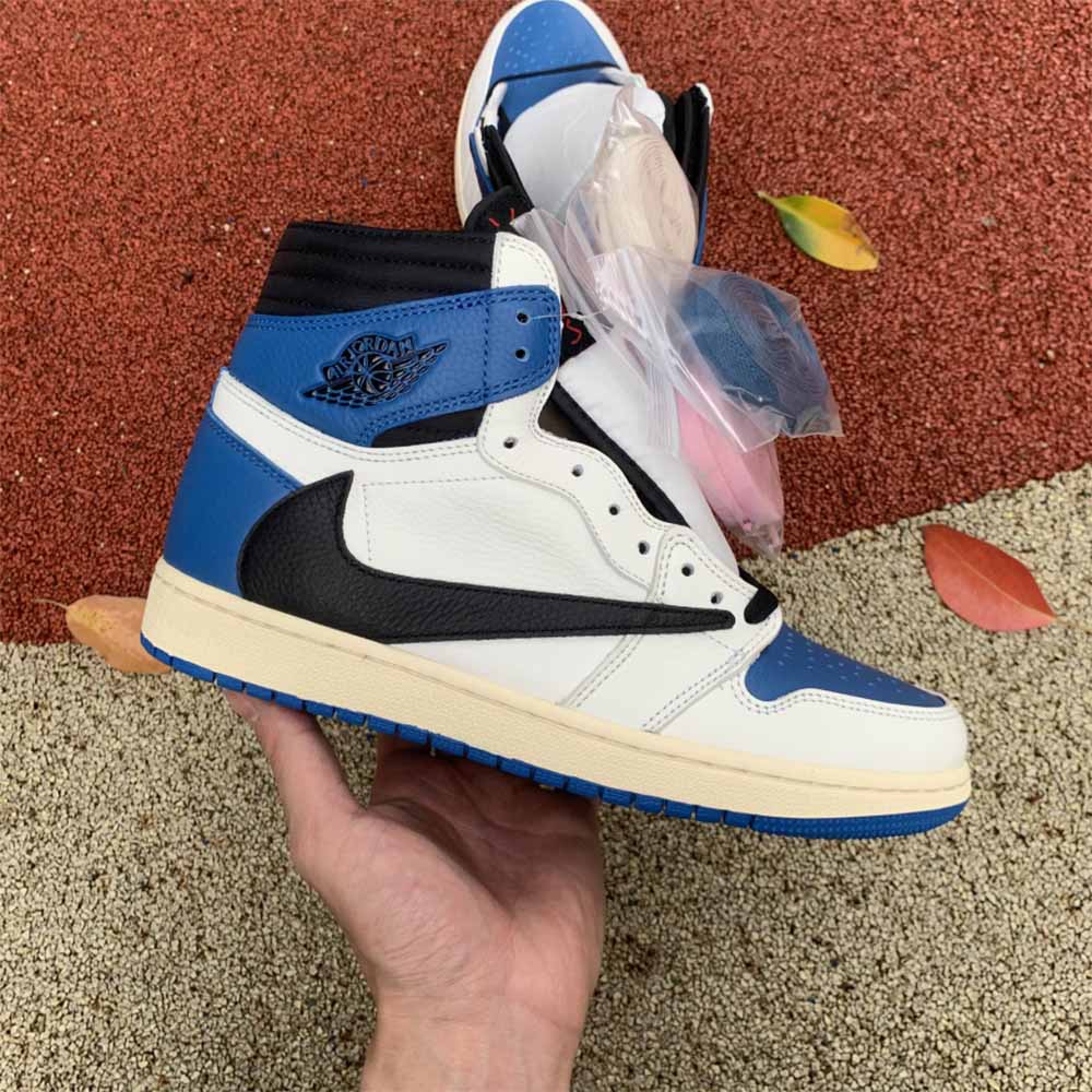 Jordan Travis Scott X Fragment X AJ1 High OG SP “Military Blue” - DesignerGu