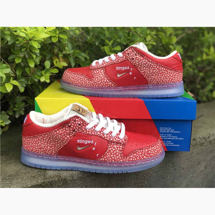 Stingwater X Nike SB Dunk Low Bright Red - DesignerGu