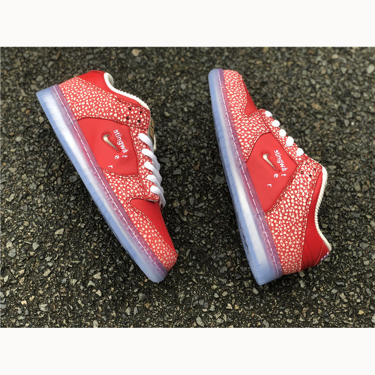 Stingwater X Nike SB Dunk Low Bright Red - DesignerGu