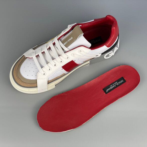 Dolce & Gabbana Calfskin 2Zero Custom Sneakers In Red - DesignerGu