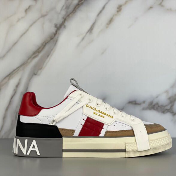 Dolce & Gabbana Calfskin 2Zero Custom Sneakers In Red - DesignerGu