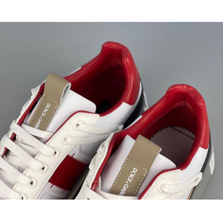 Dolce & Gabbana Calfskin 2Zero Custom Sneakers In Red - DesignerGu