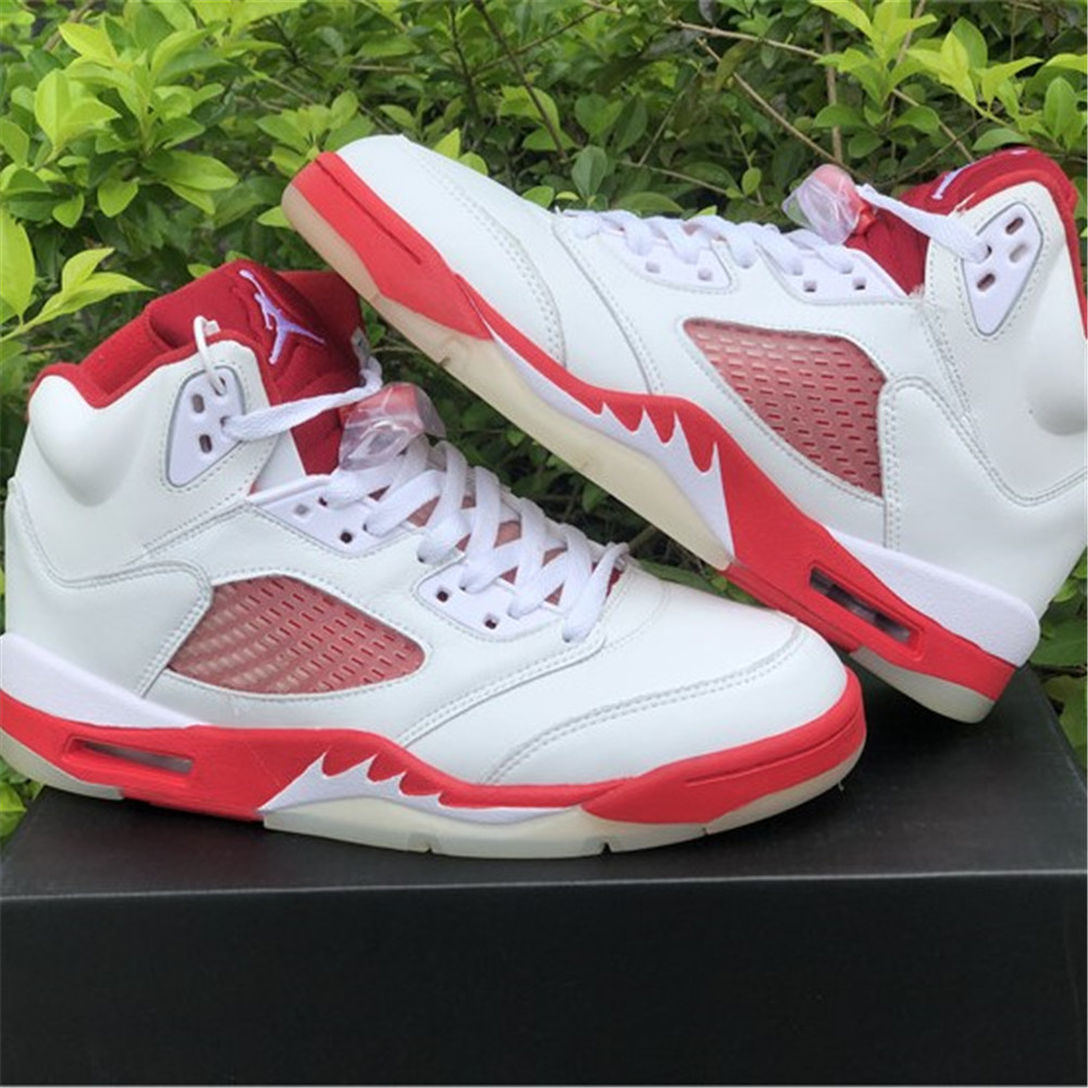 Jordan AJ 5 Retro GS Pink Foam Sneaker 440892-106 (Red&White) - DesignerGu