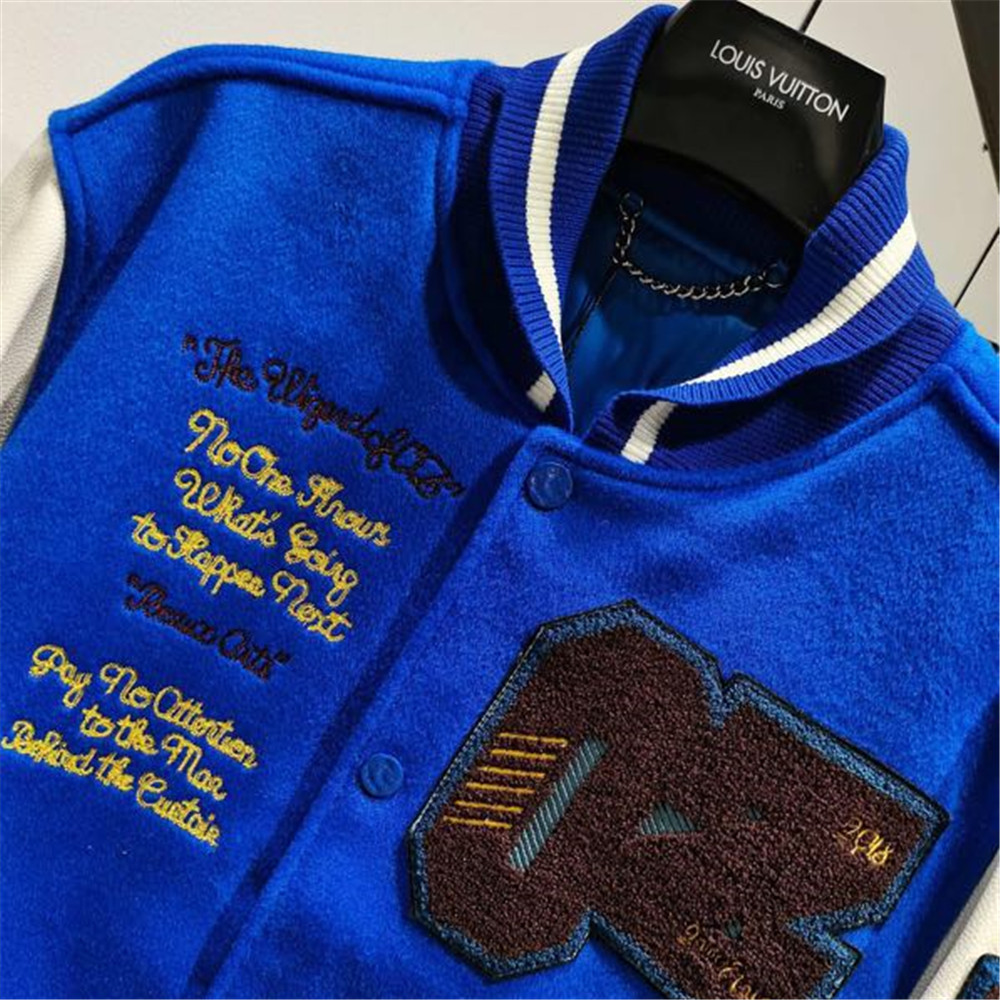 Louis Vuitton Blue Baseball Jacket - DesignerGu