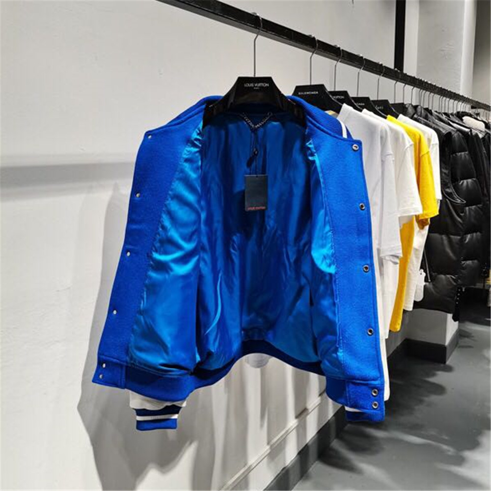 Louis Vuitton Blue Baseball Jacket - DesignerGu