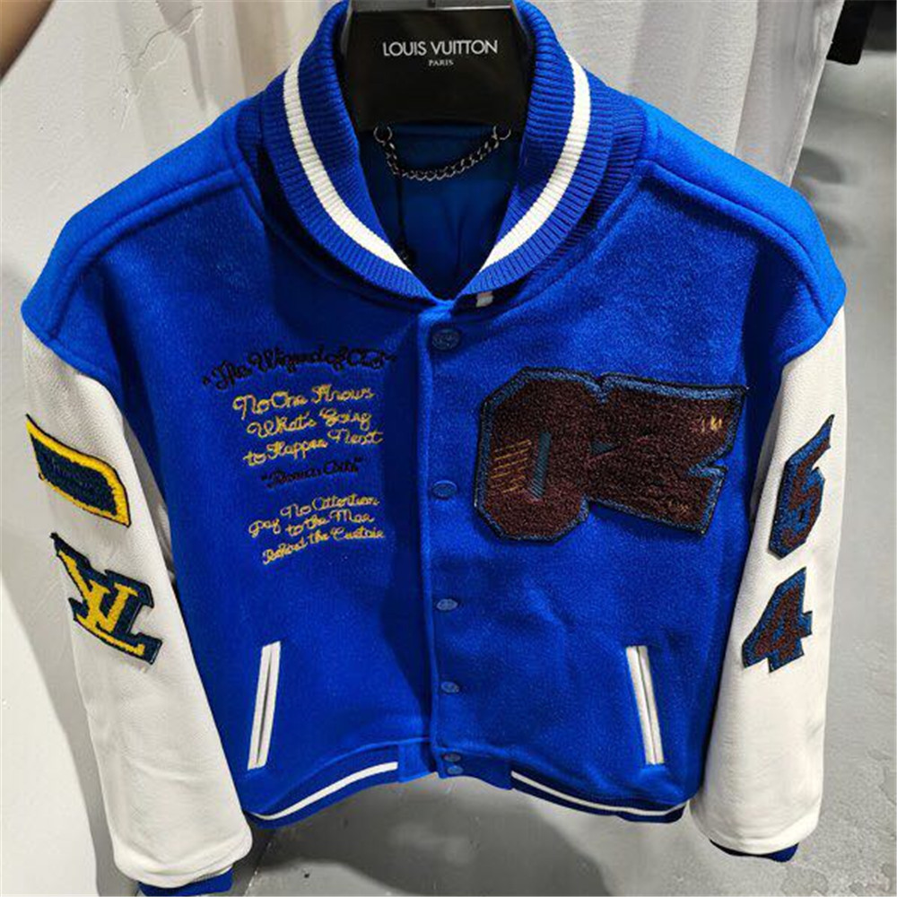 Louis Vuitton Blue Baseball Jacket - DesignerGu