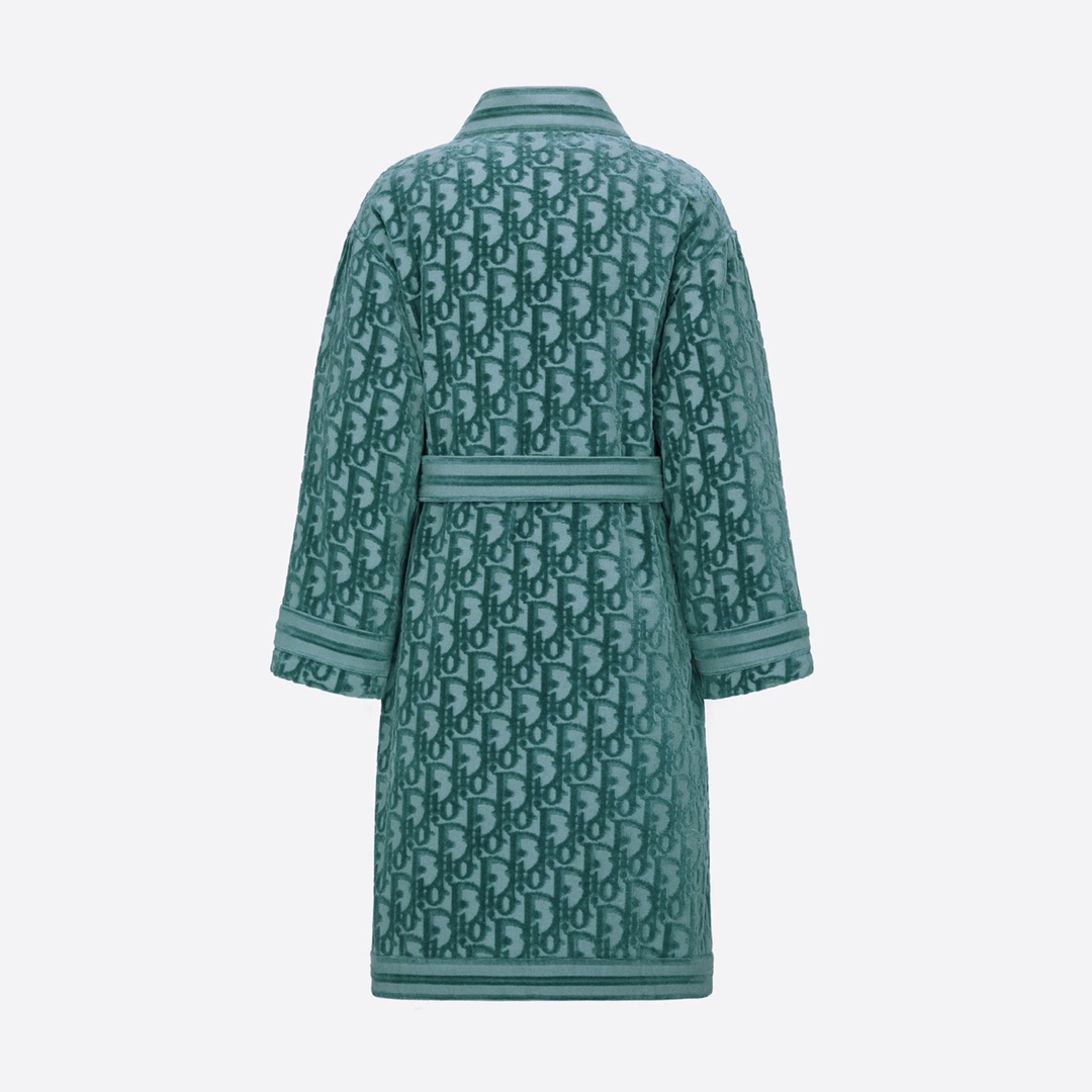 Dior Oblique Bathrobe In Green - DesignerGu