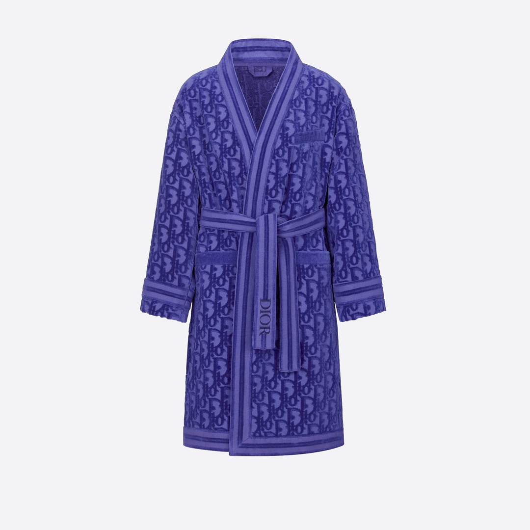 Dior Oblique Bathrobe In Purple - DesignerGu