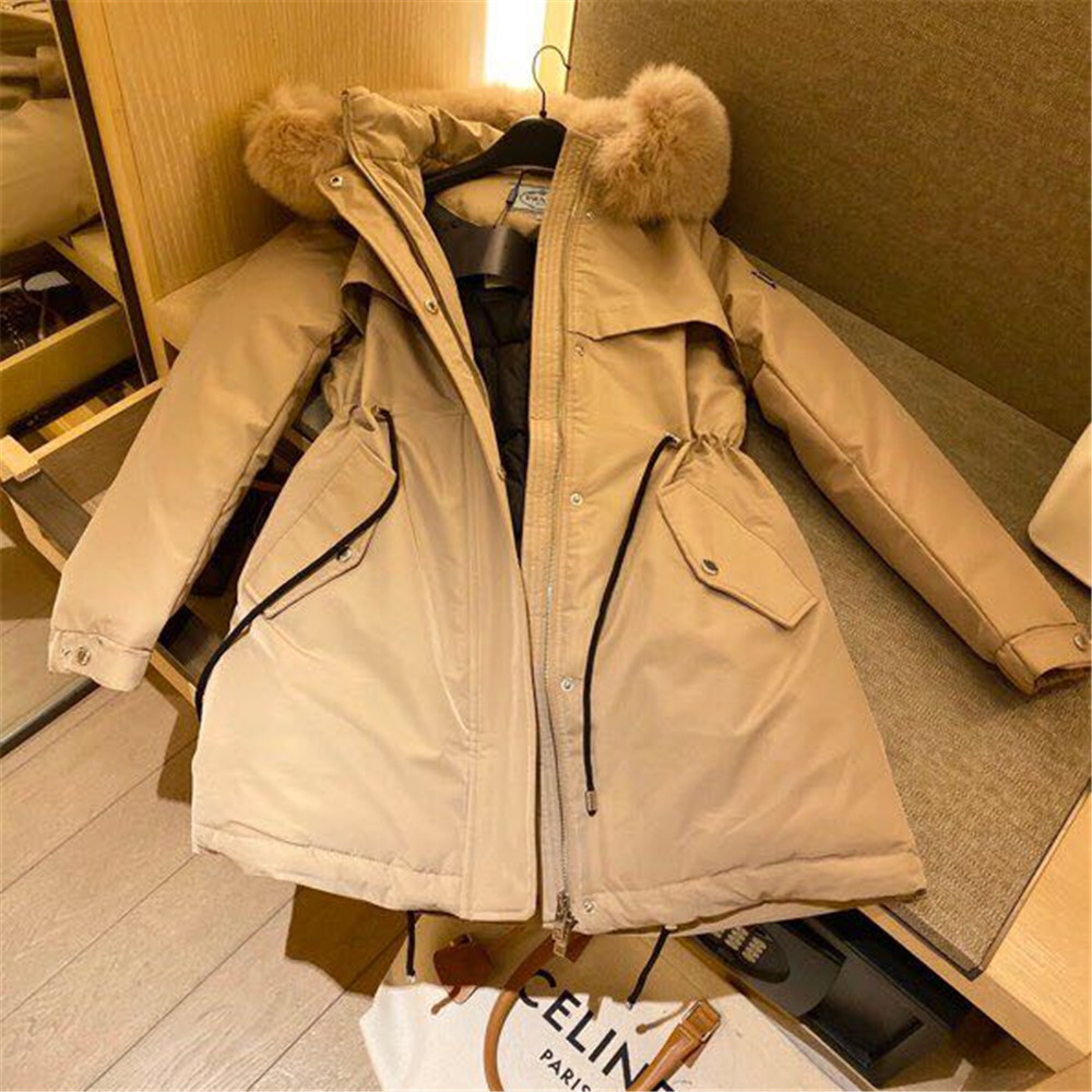 Prada Detachable Long Down Jacket(Apricot) - DesignerGu