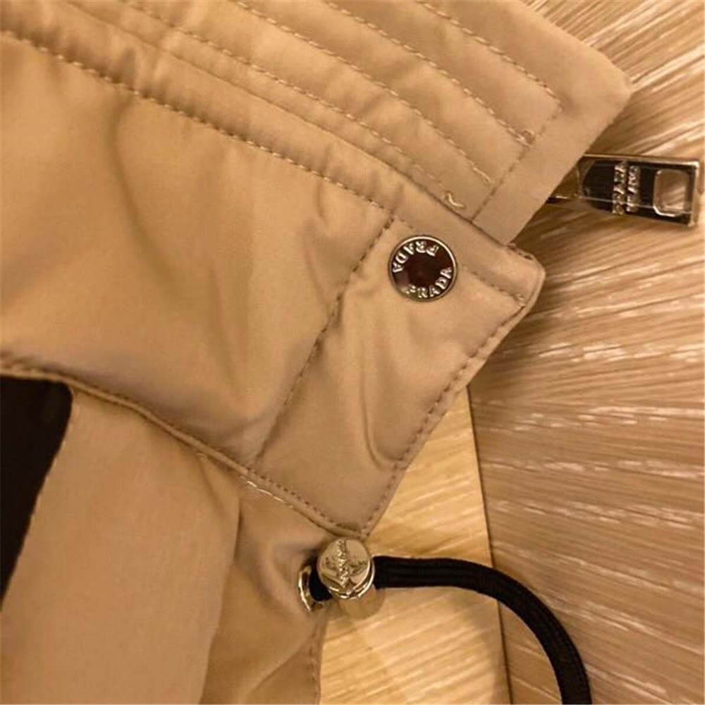 Prada Detachable Long Down Jacket(Apricot) - DesignerGu