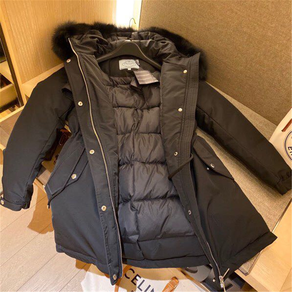 Prada Detachable Long Down Jacket(Black) - DesignerGu