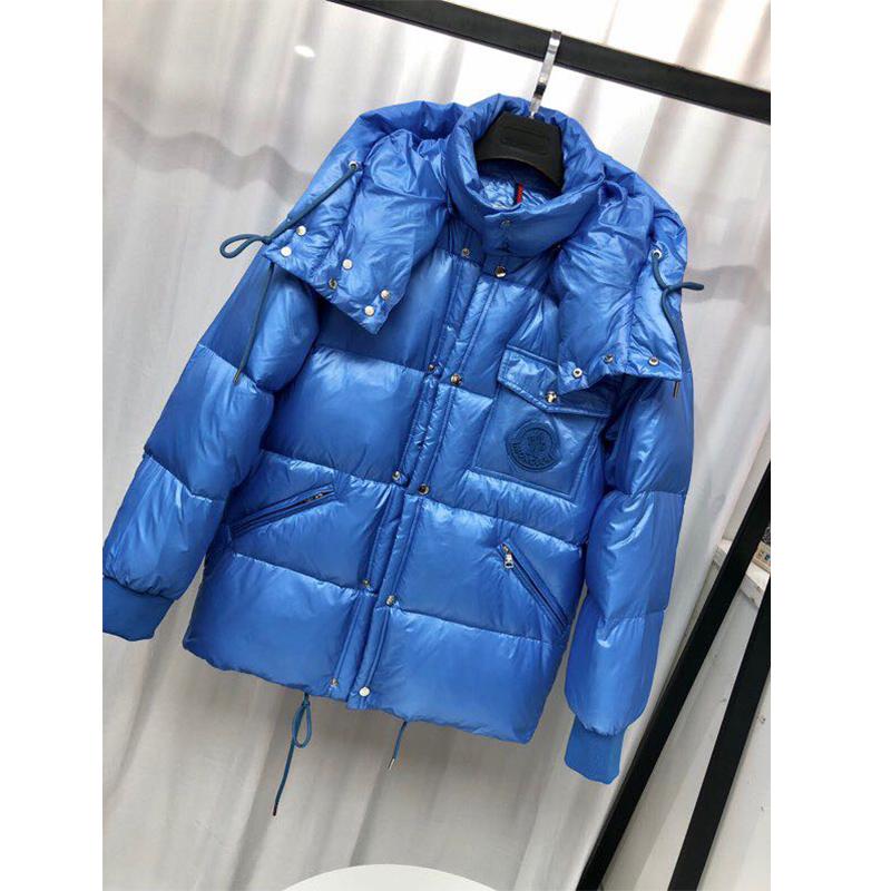 Moncler Lamentin Short Down Jacket In Blue - DesignerGu