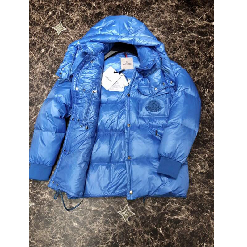 Moncler Lamentin Short Down Jacket In Blue - DesignerGu