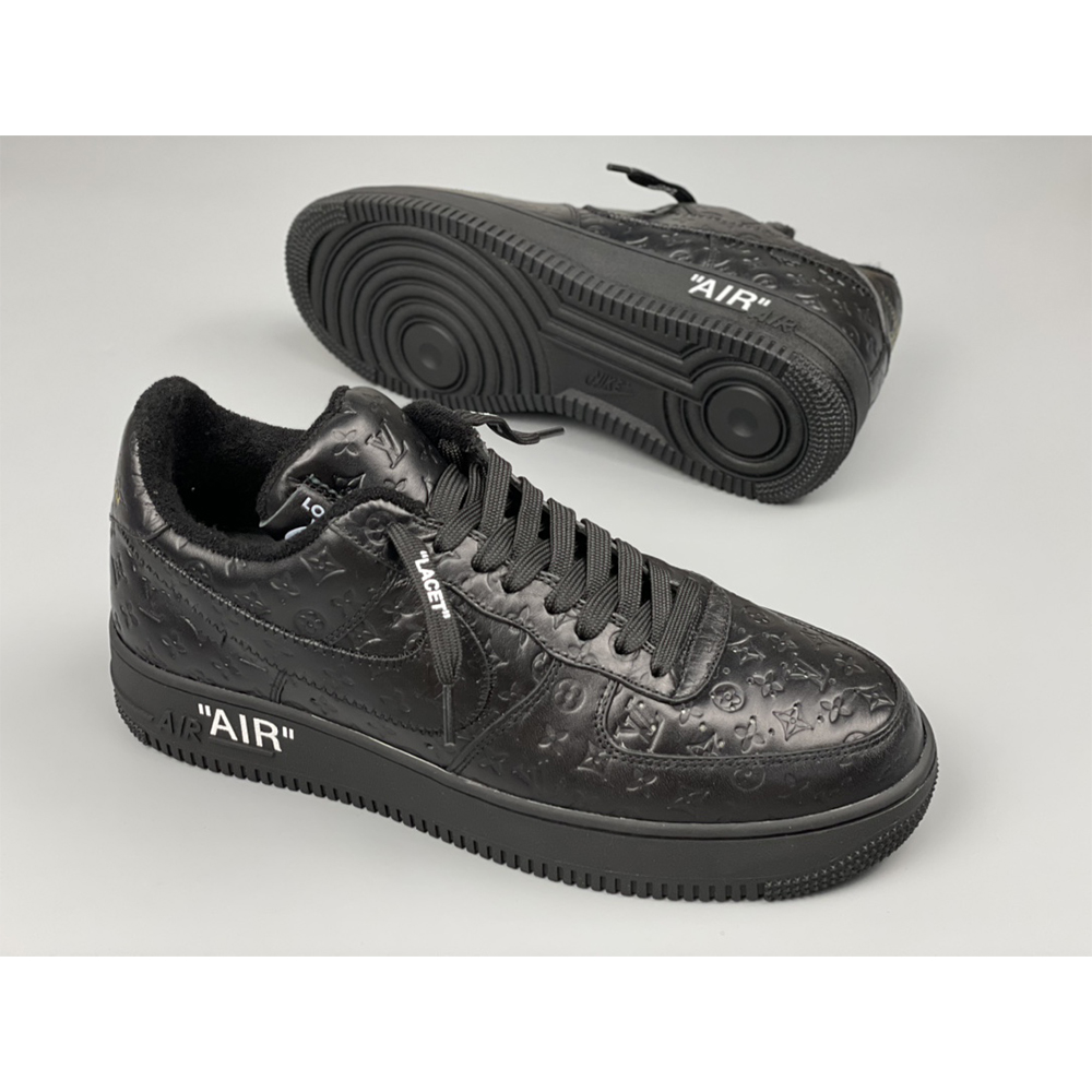 Louis Vuitton X Nike Air Force 1 Sneaker All Black - DesignerGu