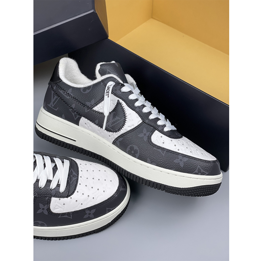 Louis Vuitton X Nike Air Force 1 Sneaker Black And White - DesignerGu