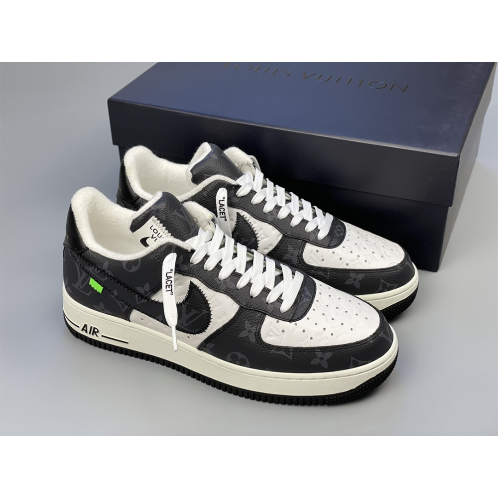 Louis Vuitton X Nike Air Force 1 Sneaker Black And White - DesignerGu