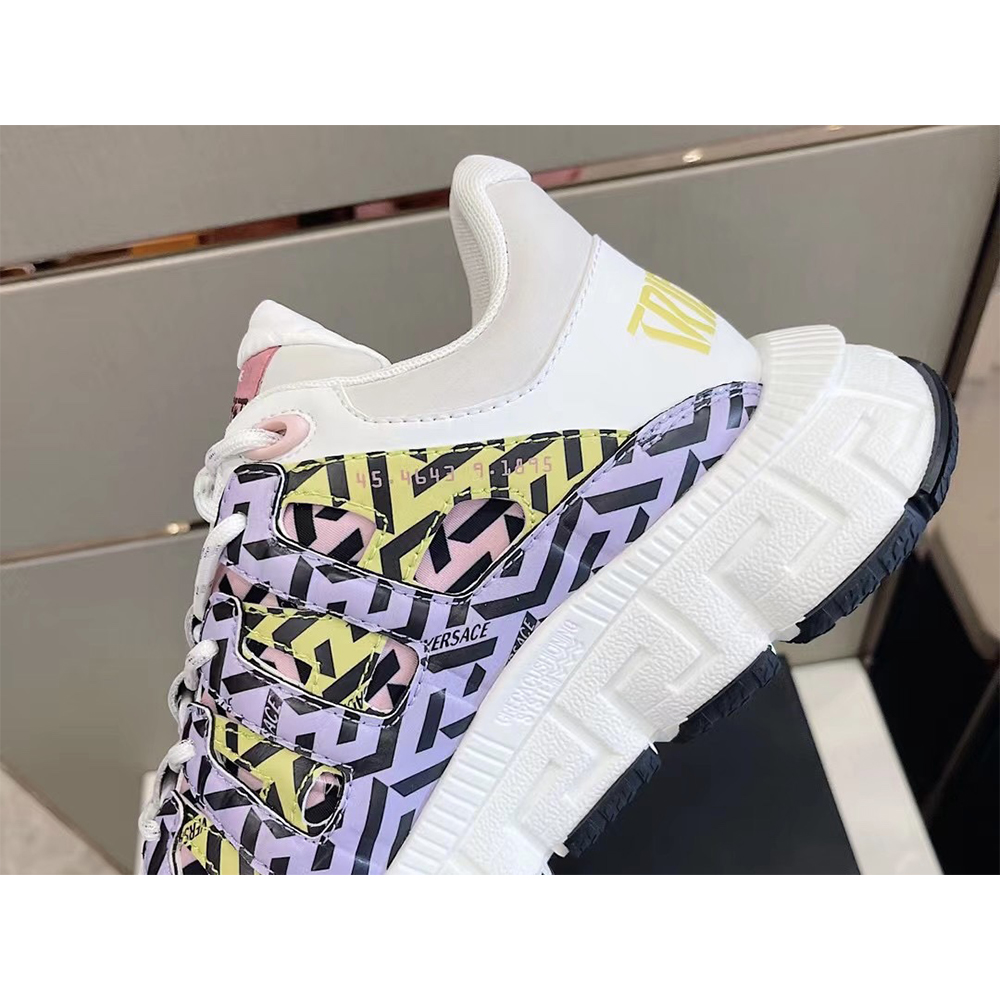 Versace Trigreca Sneakers Purple Pink & Yellow - DesignerGu