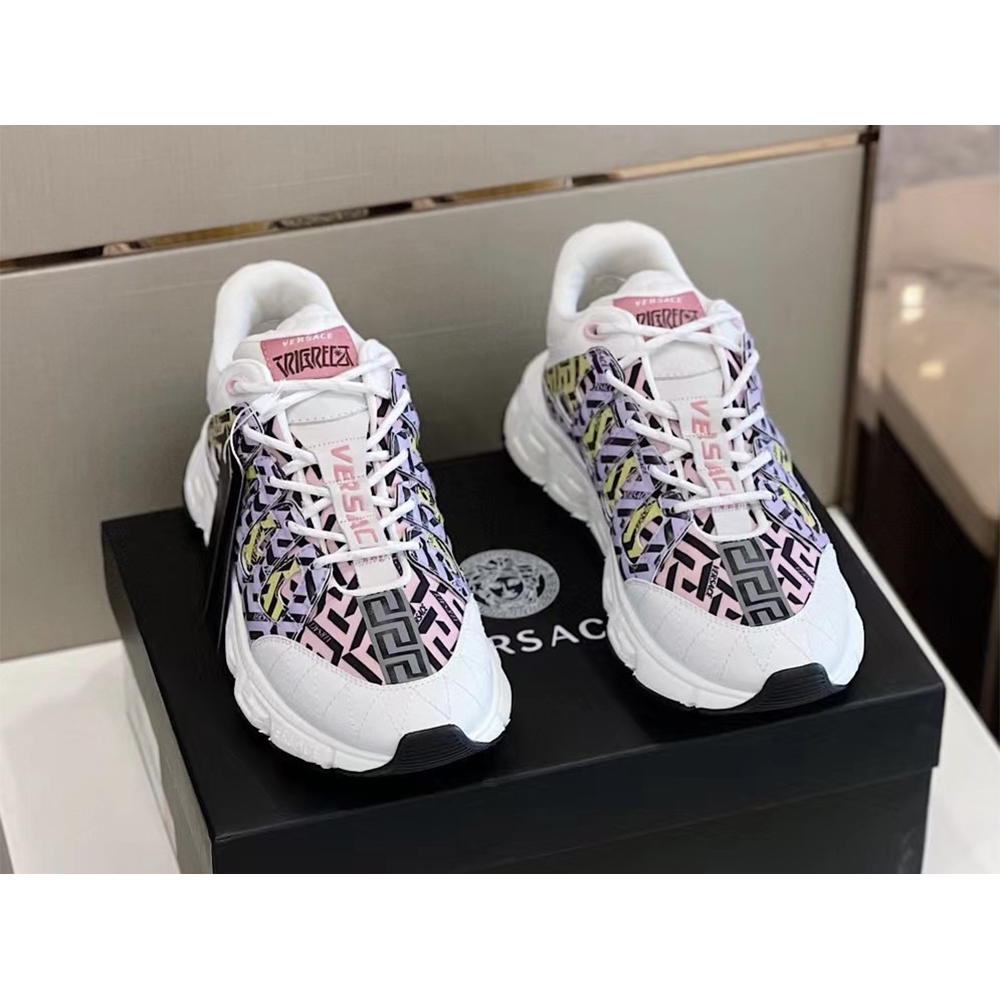 Versace Trigreca Sneakers Purple Pink & Yellow - DesignerGu