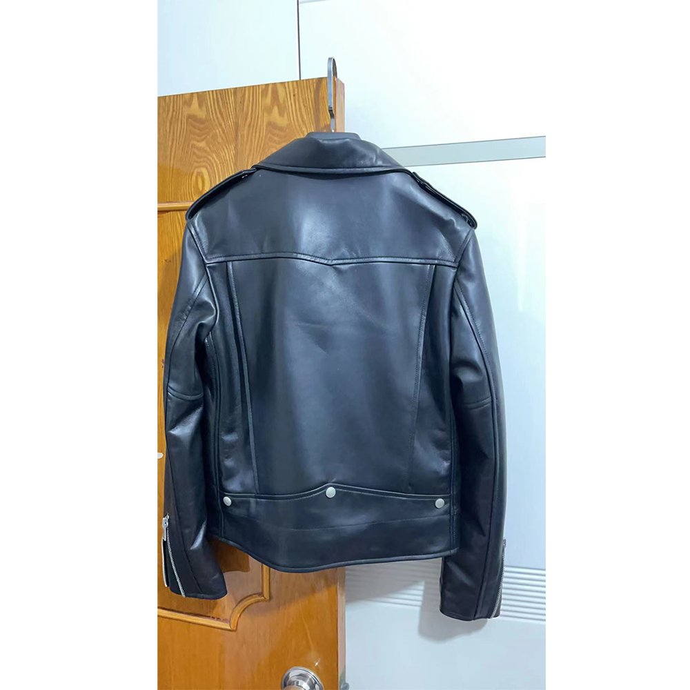 Saint Laurent Slim-Fit Leather Biker Jacket - DesignerGu