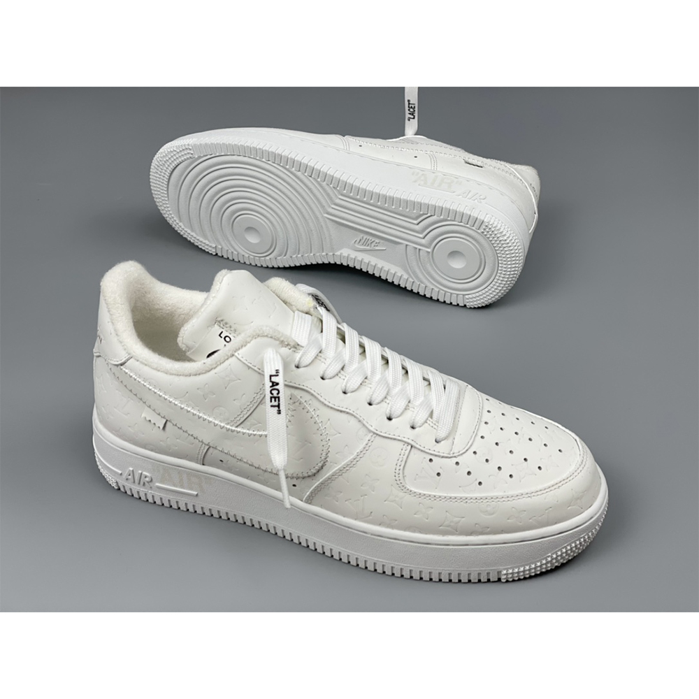 Louis Vuitton  X Nike Air Force 1 Sneaker All White - DesignerGu