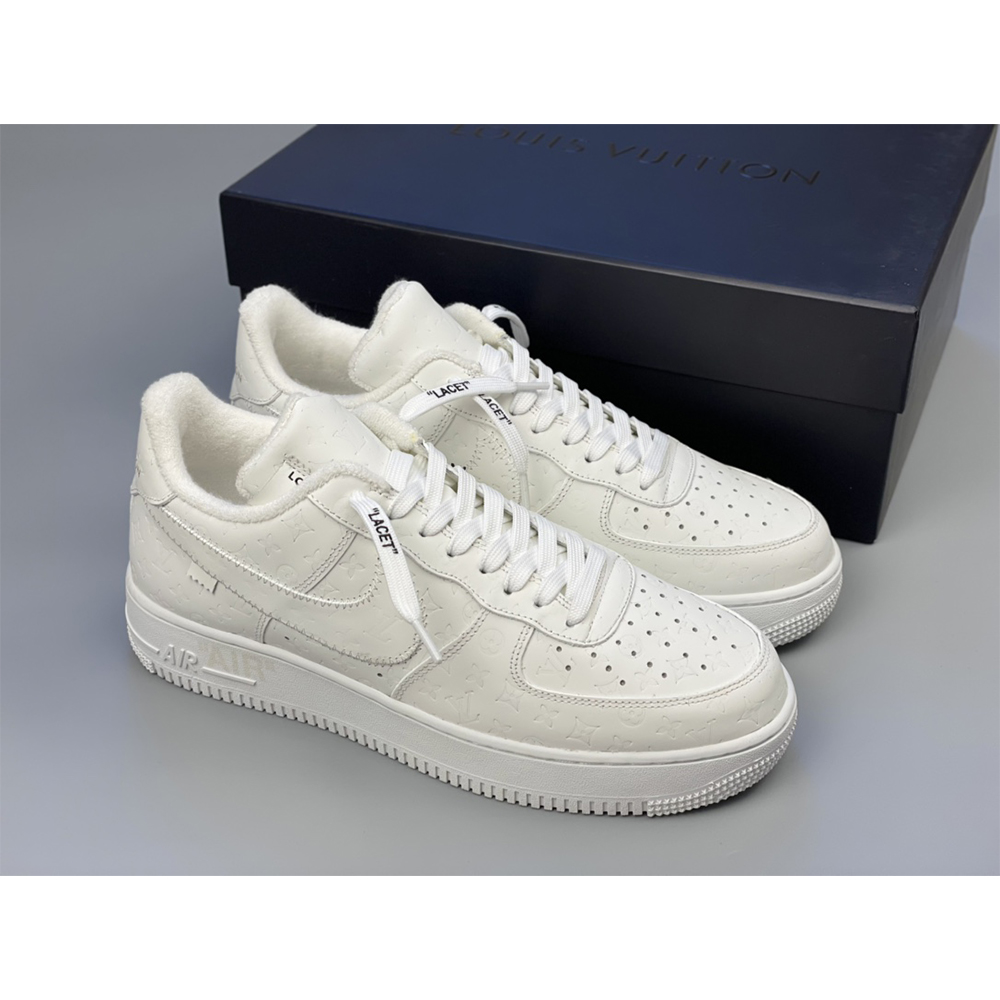 Louis Vuitton  X Nike Air Force 1 Sneaker All White - DesignerGu