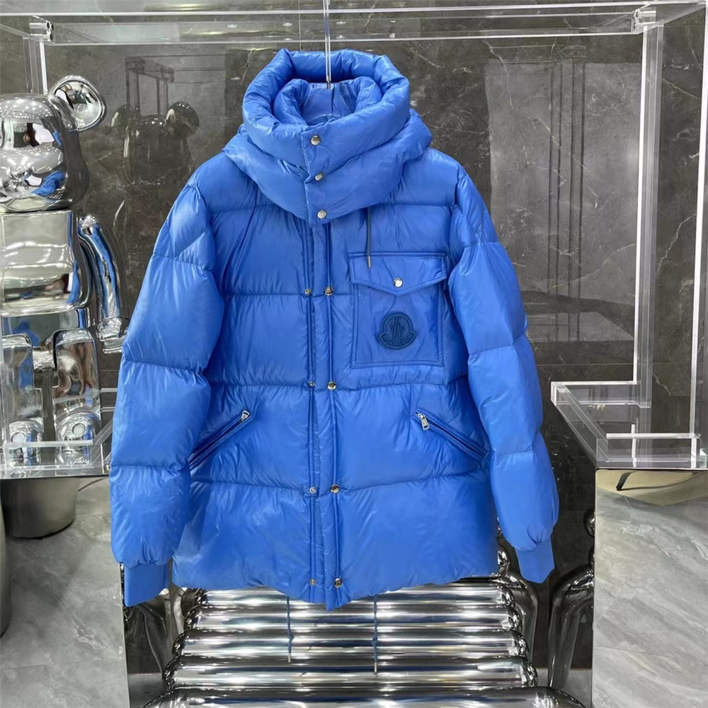 Moncler Lamentin Short Down Jacket In Blue - DesignerGu