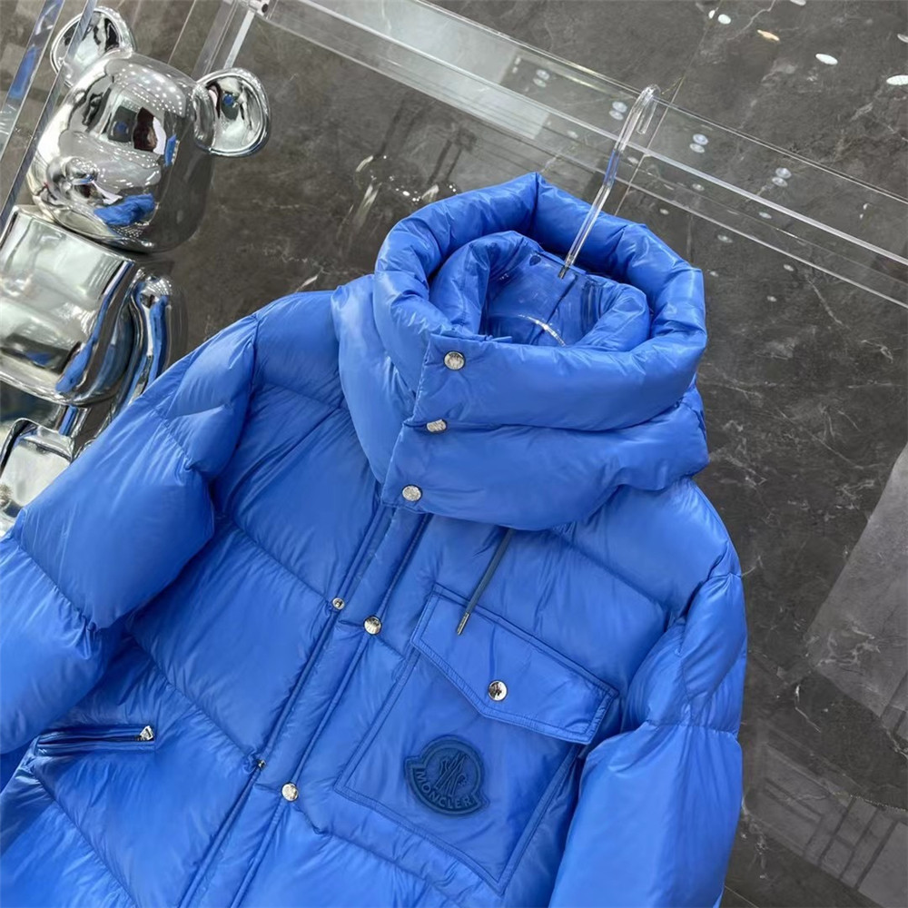 Moncler Lamentin Short Down Jacket In Blue - DesignerGu