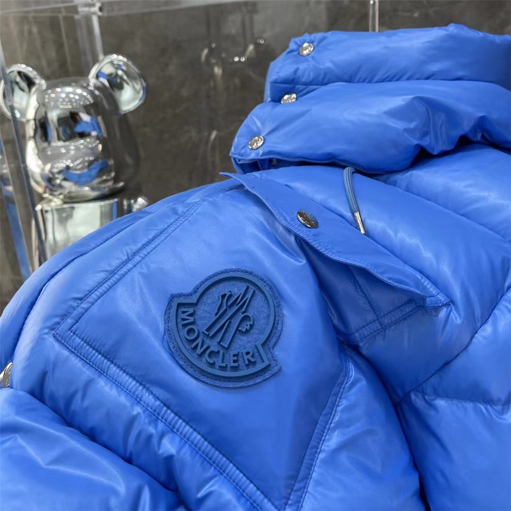 Moncler Lamentin Short Down Jacket In Blue - DesignerGu