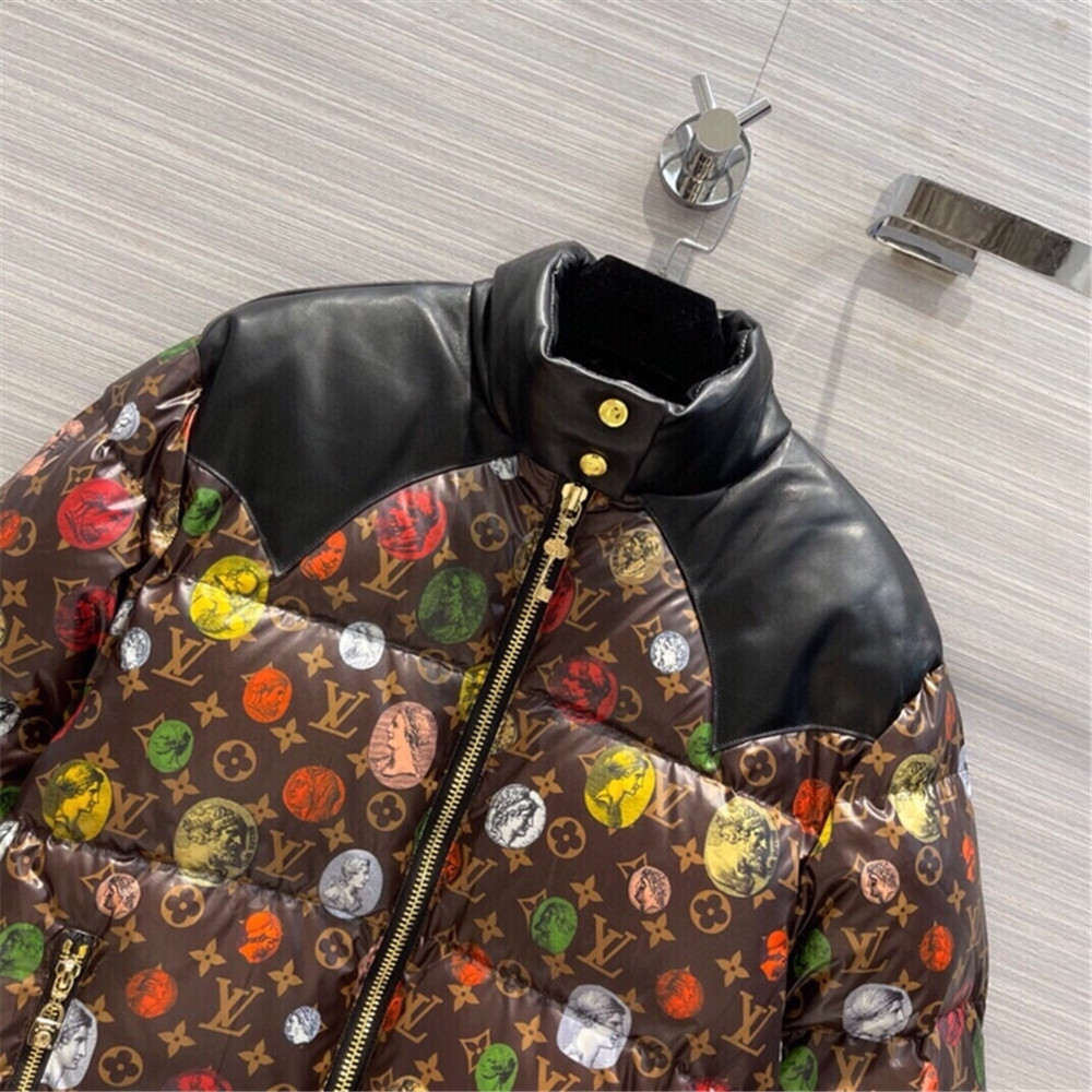 Louis Vuitton Monogram Leather Short Down Jacket  - DesignerGu