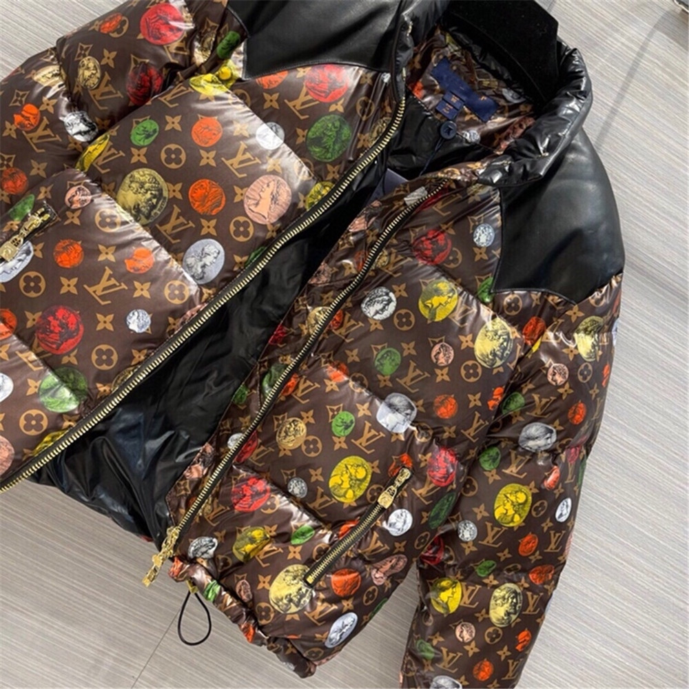 Louis Vuitton Monogram Leather Short Down Jacket  - DesignerGu