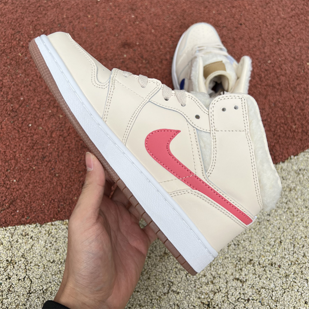 Jordan AJ1 Mid Multicolor Hook Milk White Sneaker - DesignerGu