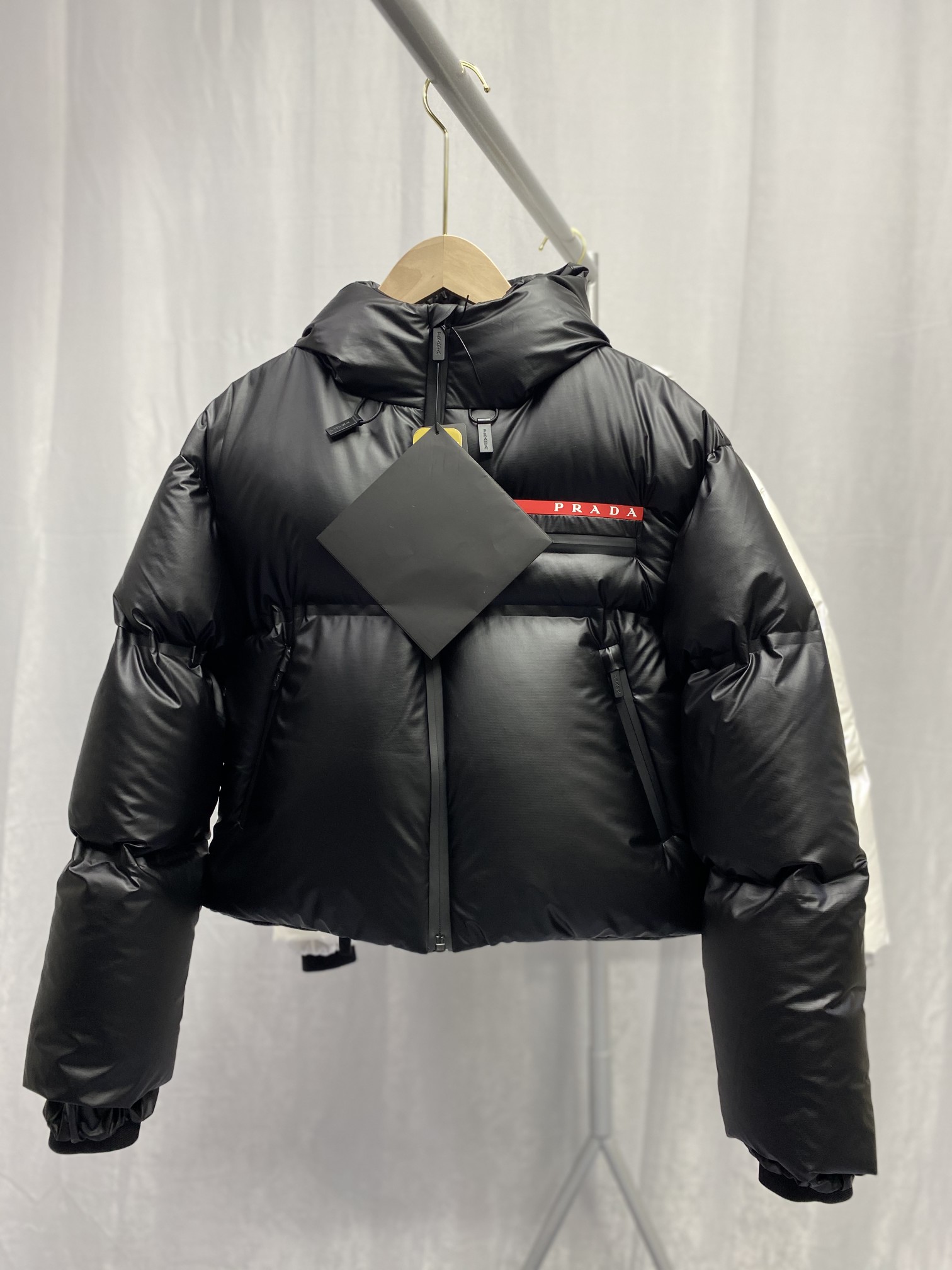 Prada Light Nylon Hooded Puffer Jacket - DesignerGu