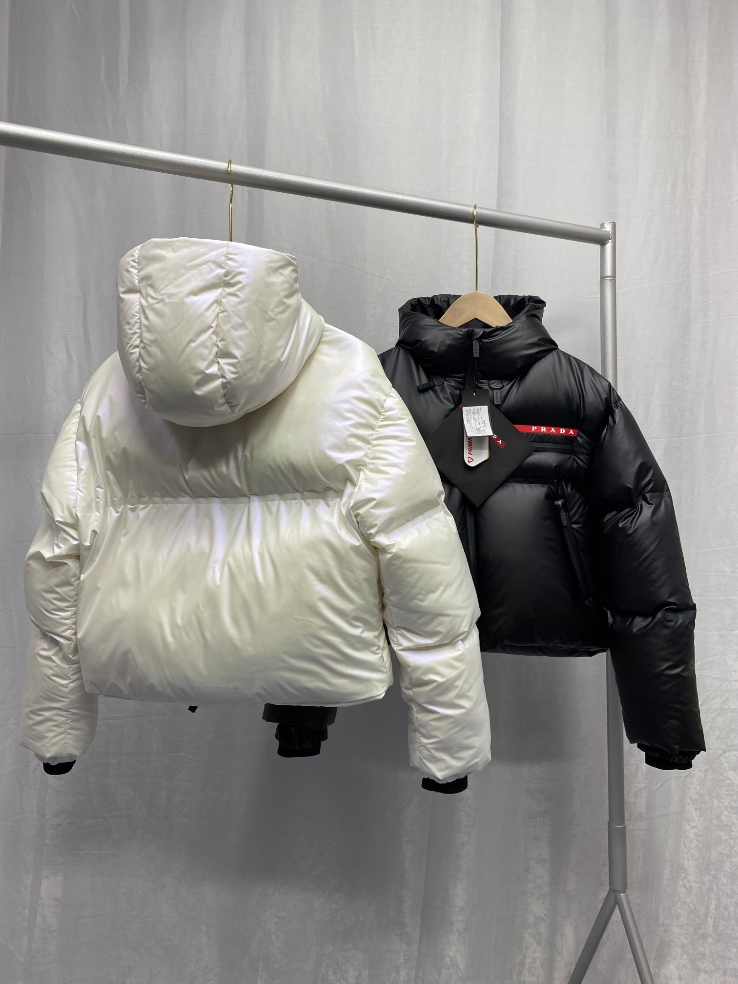 Prada Light Nylon Hooded Puffer Jacket - DesignerGu