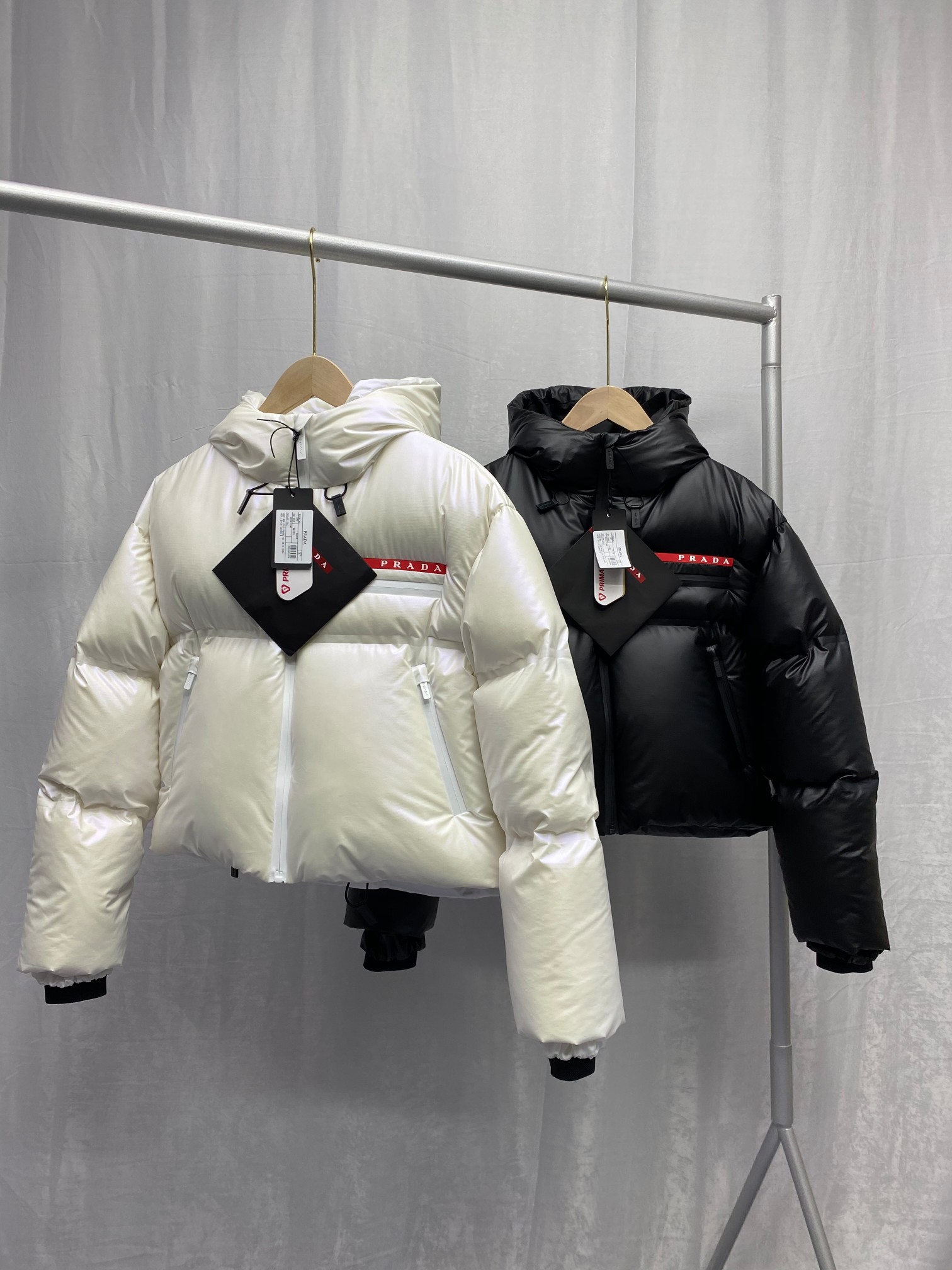 Prada Light Nylon Hooded Puffer Jacket - DesignerGu