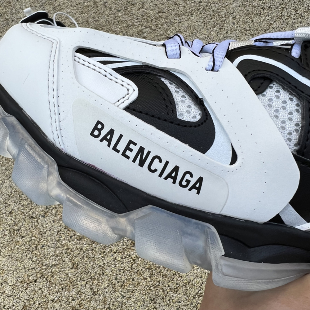 Balenciaga Men's Track Trainers Clear Sole In White - DesignerGu