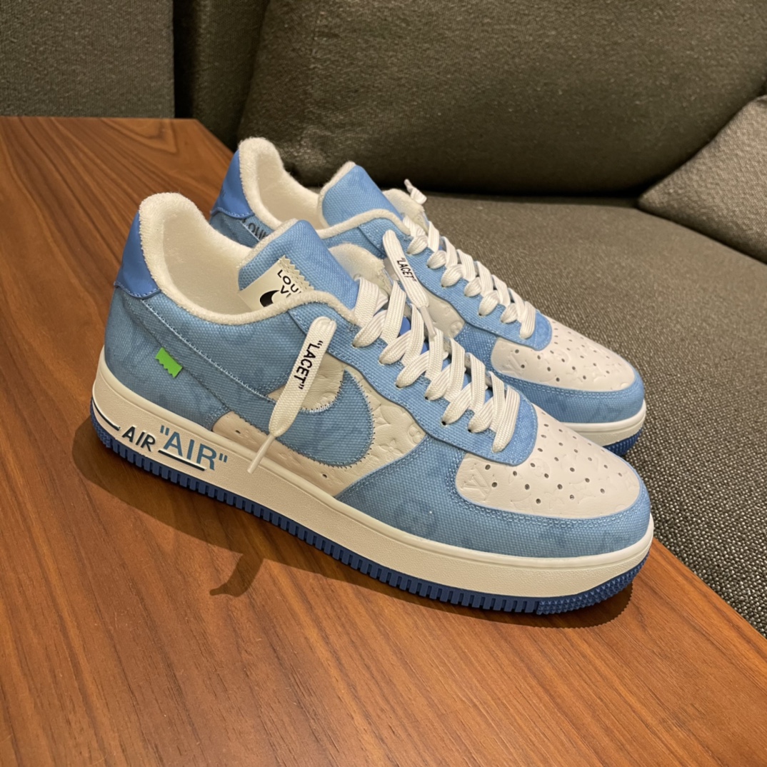 Louis Vuitton X Nike Air Force 1 Sneaker In Blue - DesignerGu