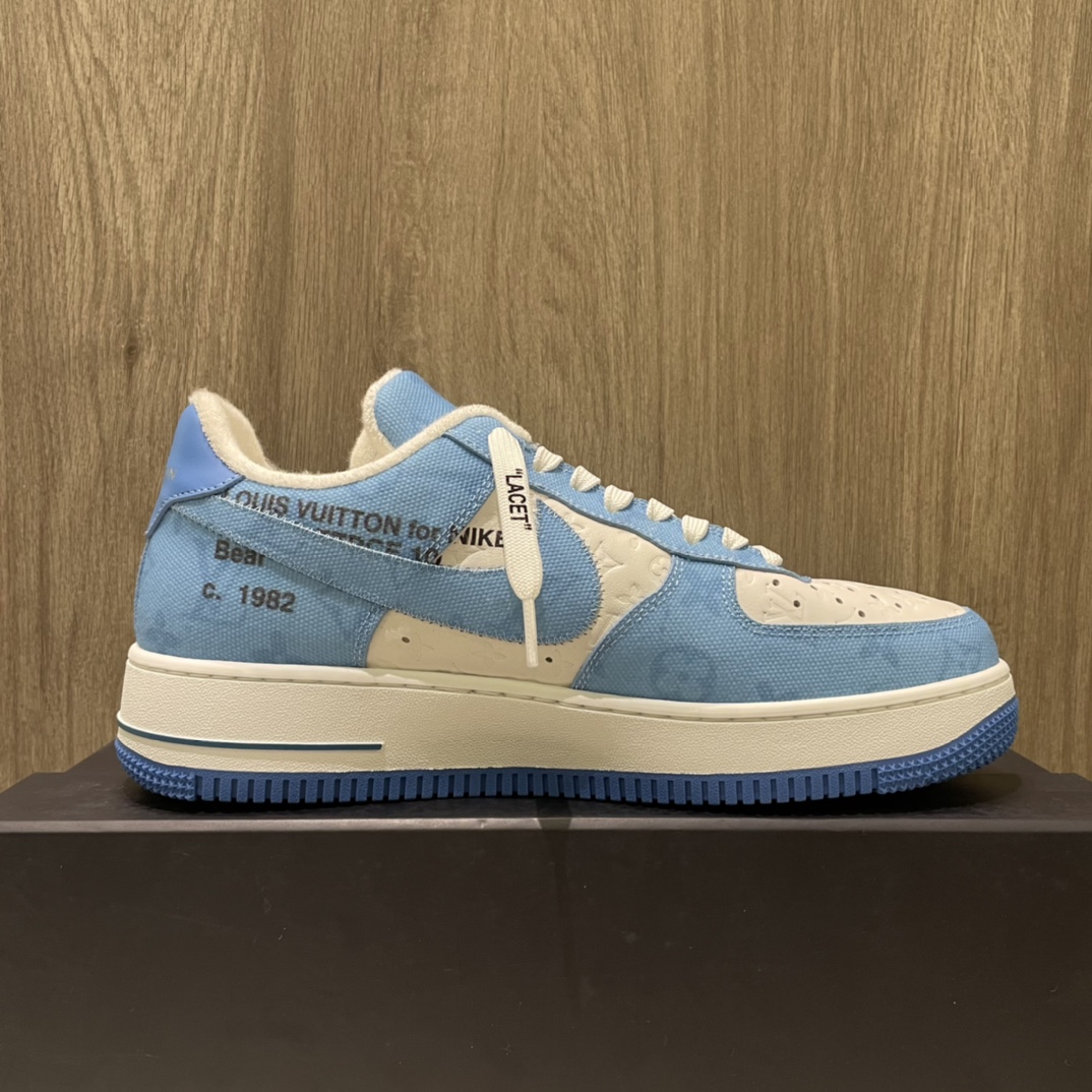 Louis Vuitton X Nike Air Force 1 Sneaker In Blue - DesignerGu