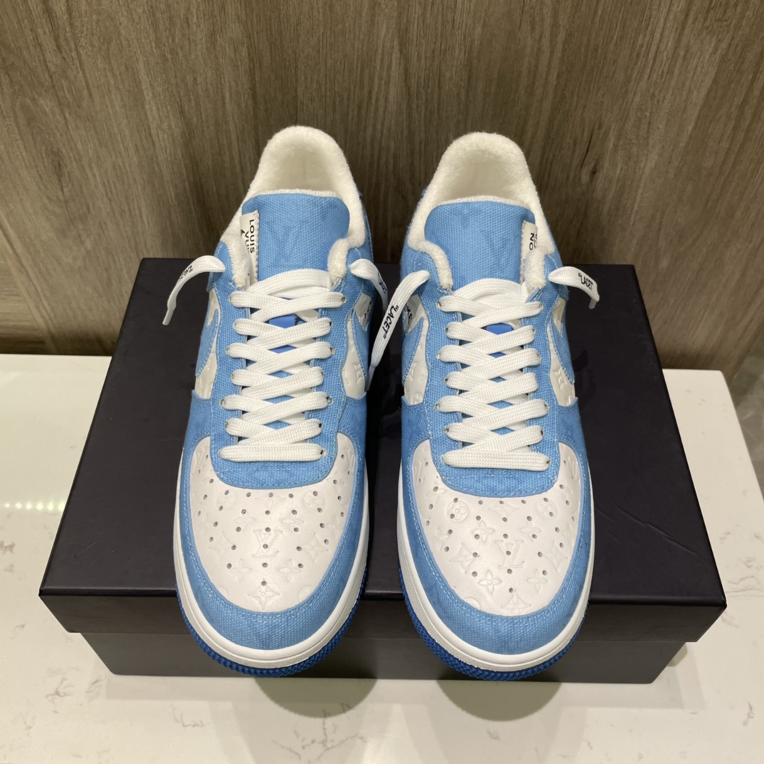 Louis Vuitton X Nike Air Force 1 Sneaker In Blue - DesignerGu